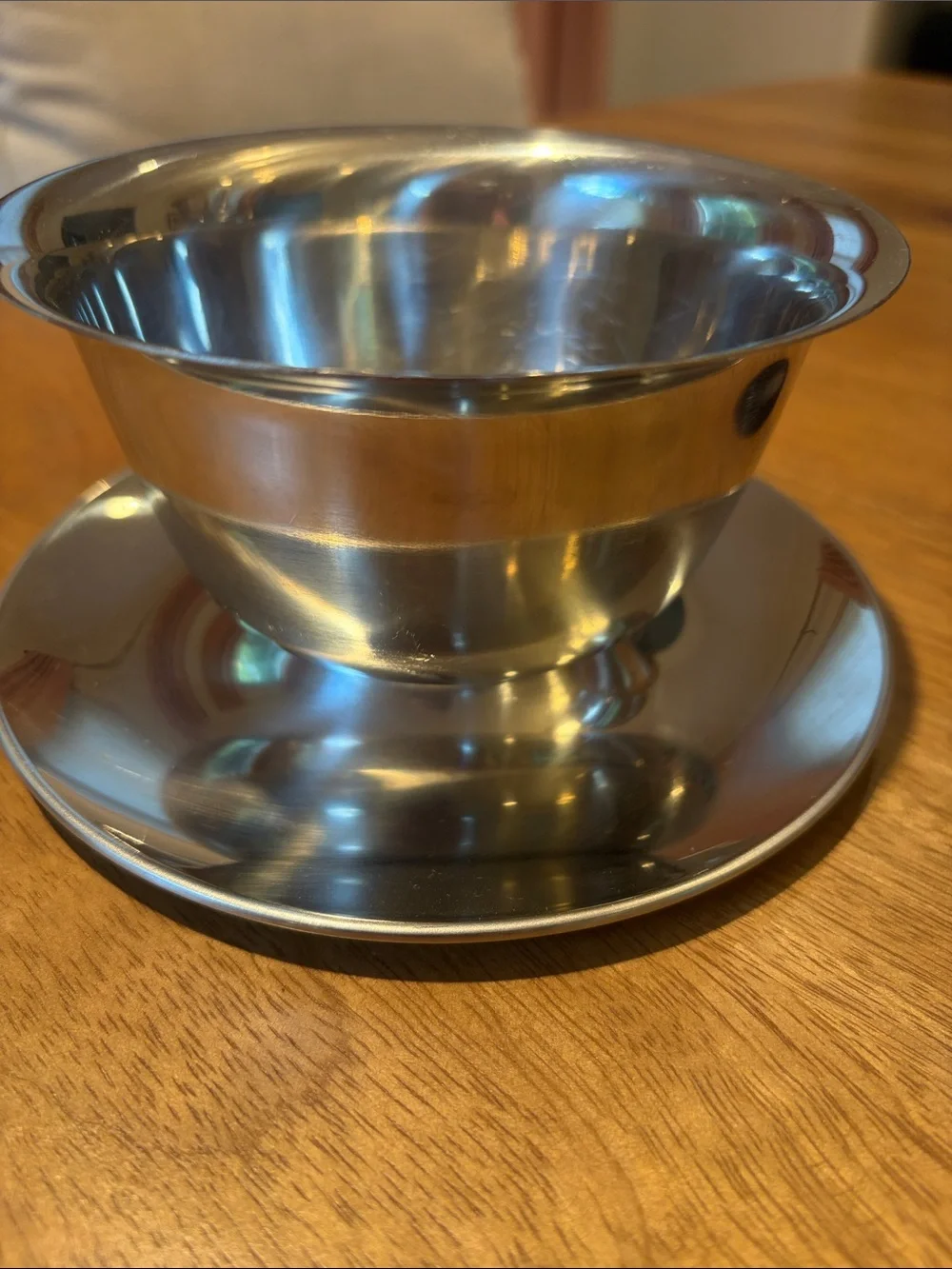 Silver Stainless Steel Shrimp Cocktail or Dessert Bowls with Saucers - Set of 3